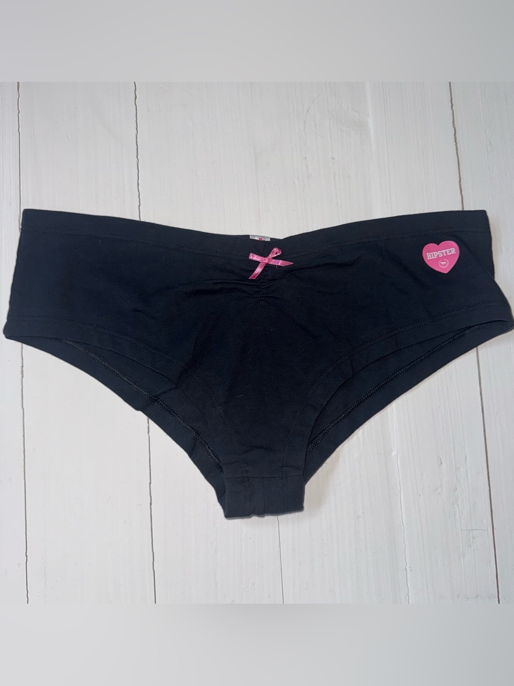 NWT Y2K Victoria’s Secret PINK Rare 2010 Black Cheeky Hipster Panty Large